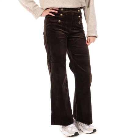 Pantalon en Velours Marron Femme Oraije Victorine
