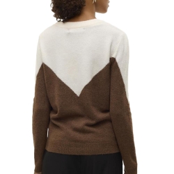 Pull Marron/Blanc Femme Vero Moda Plaza