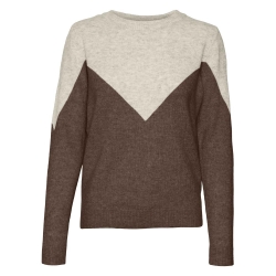 Pull Marron/Blanc Femme Vero Moda Plaza
