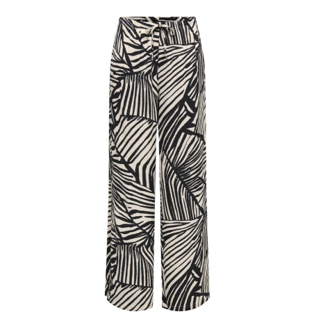 Pantalon fluide Beige/Noire Femme JDY Ebbie