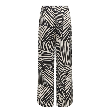 Pantalon fluide Beige/Noire Femme JDY Ebbie