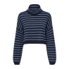 Pull Col roulé Bleu/Noir Femme Only Talio