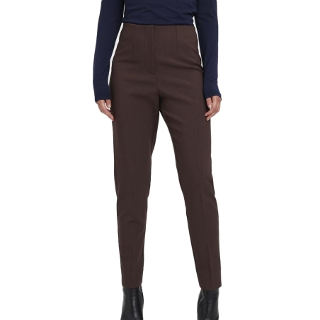 Pantalon Taille Haute Marron Femme Vero Moda Sandy