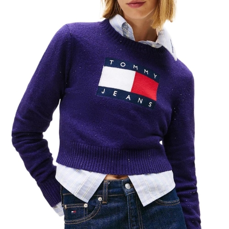 Pull Violet Femme Tommy Hilfiger Tjw Sparkle Flag