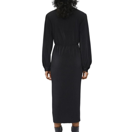 Robe Longue Plissé Noir Femme Object Shila