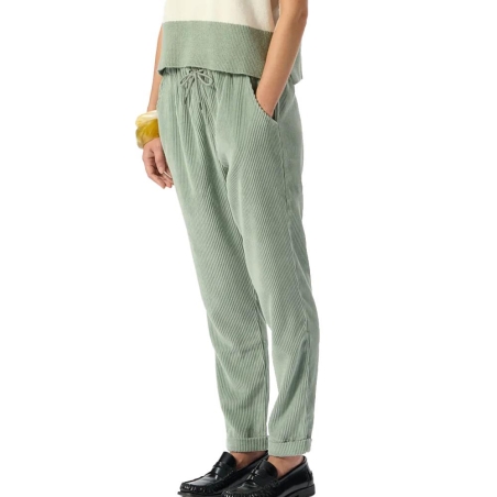 Pantalon Velours Vert Femme Teddy Smith 30116952D