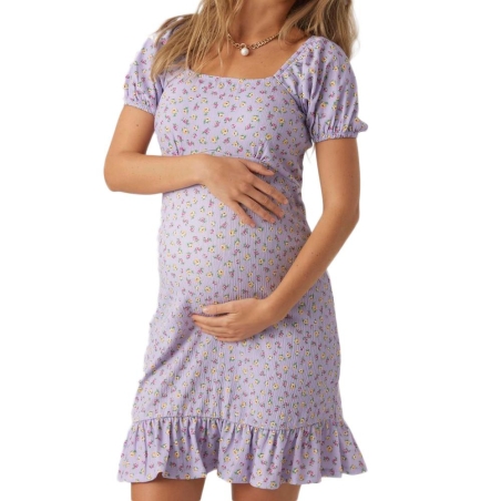 Robe de Grossesse Lila Femme Mamalicious Bloom