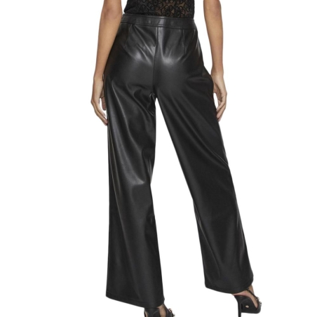Pantalon Similicuir Noir Femme Vila Vielie Wide