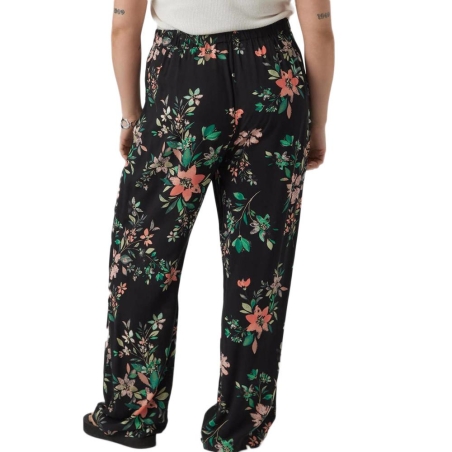 Pantalon Noir à fleurs Femme Vero Moda Curve Easy Hw Wide