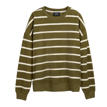 Sweat Kaki/Blanc Femme Teddy Smith Andy