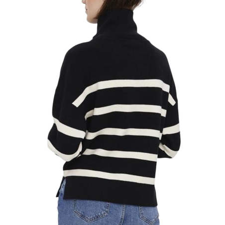 Pull Noir/beige Femme Vero Moda Saba