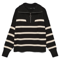 Pull Noir/beige Femme Vero Moda Saba