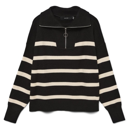 Pull Noir/beige Femme Vero Moda Saba