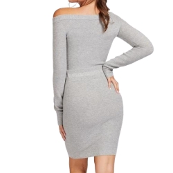 Robe Pull Grise Femme Guess Off Shoulder