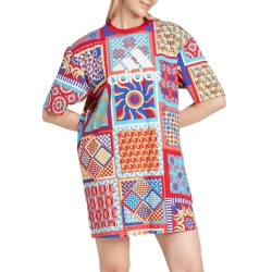 Robe Bleu/Rouge Femme Adidas Farm