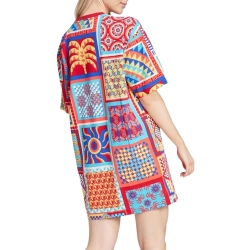 Robe Bleu/Rouge Femme Adidas Farm