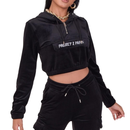 Veste à capuche Noir Femme Project X Paris Hoodie