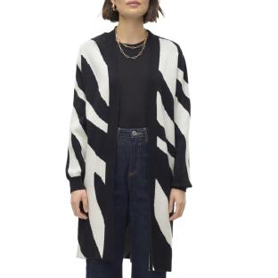 Gilet Long Blanc/Noir Imprimé Femme Vero Moda Nancy Open
