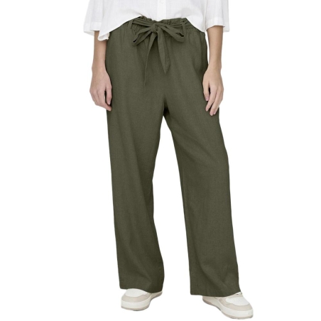 Pantalon en lin Kaki Femme JDY Say