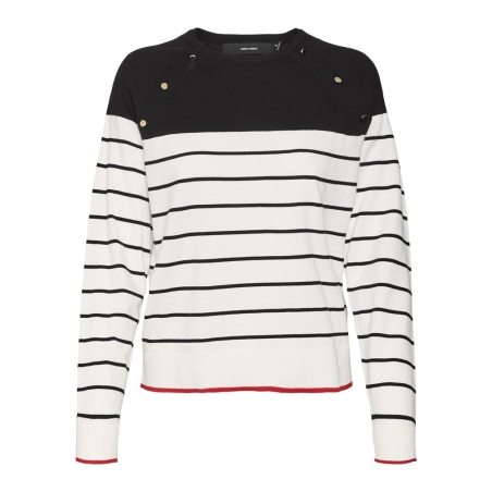 Pull Noir/Blanc Femme Vero Moda Alma