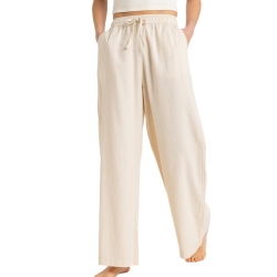 Pantalon fluide en Lin Écru Femme Roxy Lekeitio Break