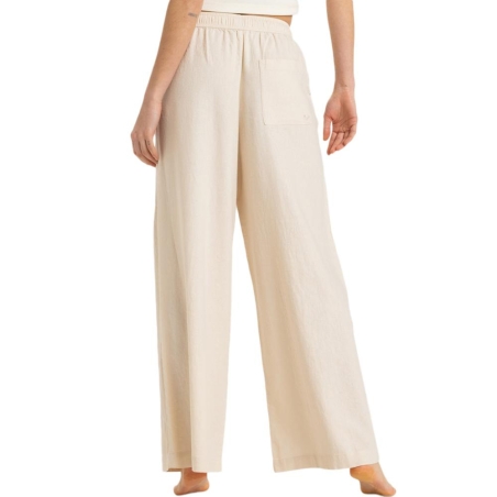 Pantalon fluide en Lin Écru Femme Roxy Lekeitio Break