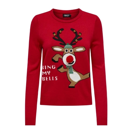 Pull de Noël Rouge Femme Only Xmas