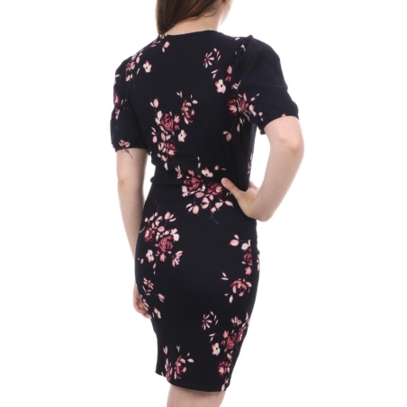 Robe Tulipe Marine/Rose à fleurs Femme Vero Moda Elisa