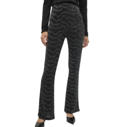 Pantalon Noir/Argenté Femme Vero Moda Lucy Hw Glitter
