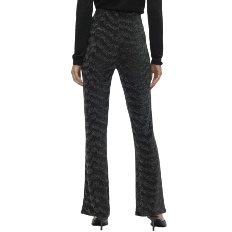 Pantalon Noir/Argenté Femme Vero Moda Lucy Hw Glitter