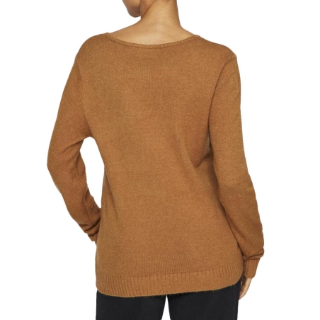 Pull Col V Marron Femme Vila 69
