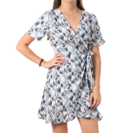 Robe Bleu Femme Only Marlie Wrap