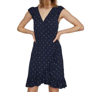 Robe Marine/Pois à volants Femme Vila Mooney