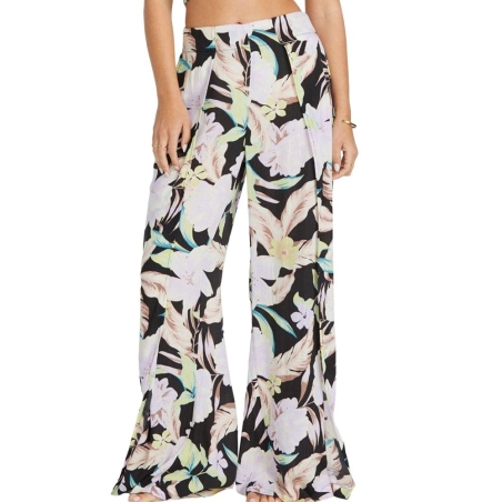Pantalon Noir à Fleurs Femme Billabong Split Spirit