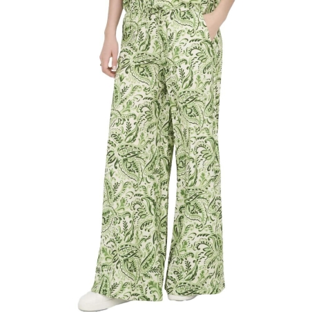 Pantalon fluide Imprimé Vert/Blanc Femme JDY Life Palazzo