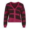 Gilet Rose/Noir Femme Vila Jacquard