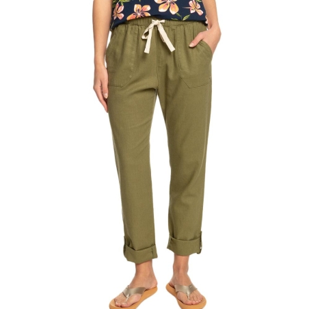 Pantalon fluide Kaki Femme Roxy The Seashor