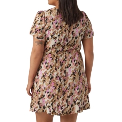 Robe Beige/Rose à Motifs Femme Vero Moda CURVE Easy