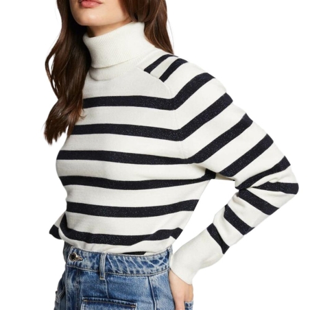 Pull Blanc/Marine Femme Morgan MLAGON