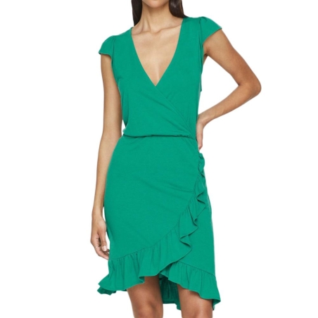 Robe Verte à volants Femme Vila Mooney