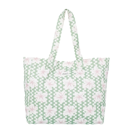 Tote Bag Vert à Fleurs Femme Roxy Anti Bad Vibes