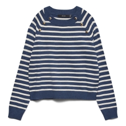 Pull Bleu/Beige Femme Vero Moda Happy