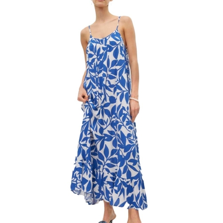 Robe Blanc/Bleu à Motifs Femme Vero Moda Easy Joy