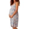 Robe Beige/Bleu Femme Mamalicious Brasil
