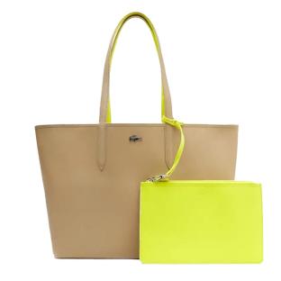 Sac Cabas Réversible Beige/Jaune fluo Femme Lacoste Anna