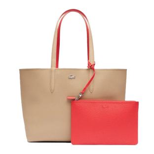 Sac Cabas Réversible Beige/Rouge Femme Lacoste Anna