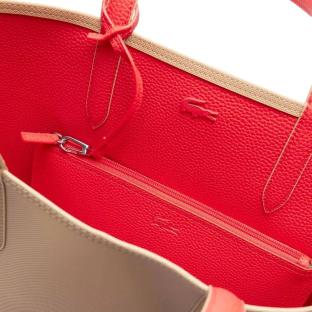 Sac Cabas Réversible Beige/Rouge Femme Lacoste Anna