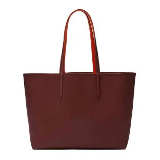 Sac Cabas Réversible Bordeaux/Orange Femme Lacoste Anna