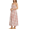 Robe Rose à Carreaux Femme Billabong All Day Midi