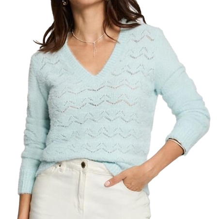 Pull Bleu Turquoise Femme Morgan
